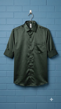 Formal Satin Shirt for men | Solid Black