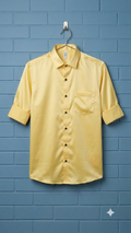 Formal Satin Shirt for men | Solid Yellow