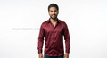 Man wearing MØSE Royal Satin Shirt in deep maroon from the Royal Satin Collection