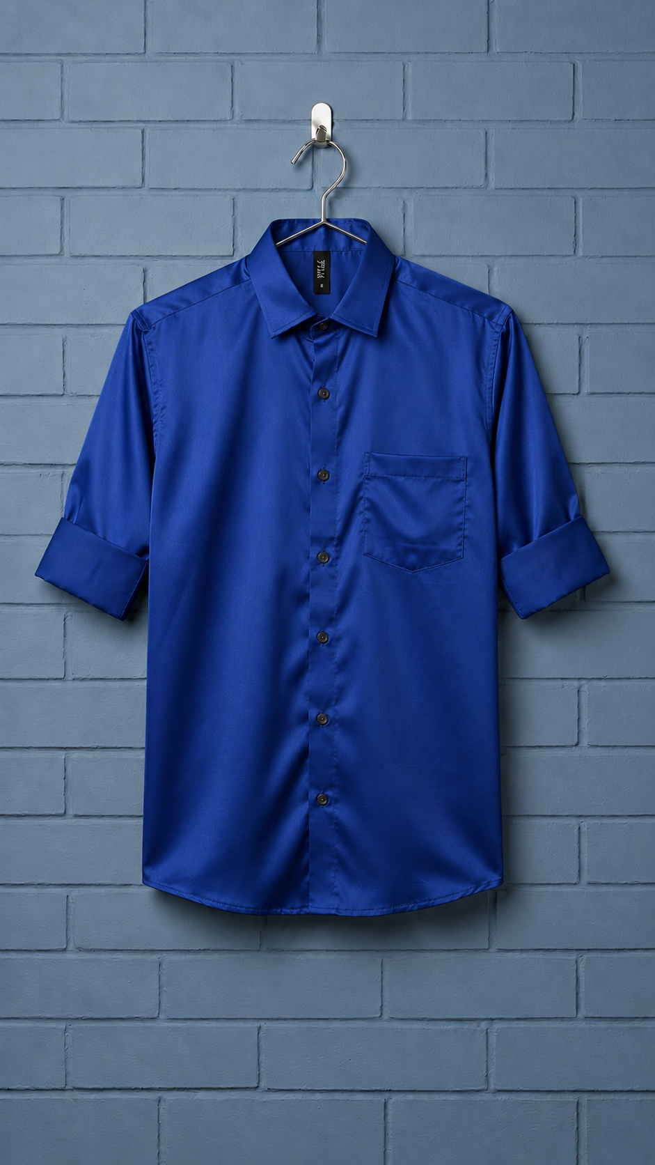 Formal Satin Shirt for men | Solid Dark Blue